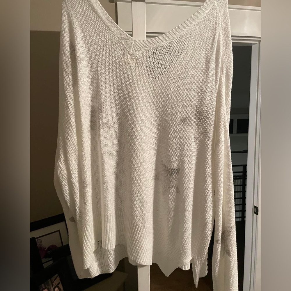 POL White Sweater with Stars